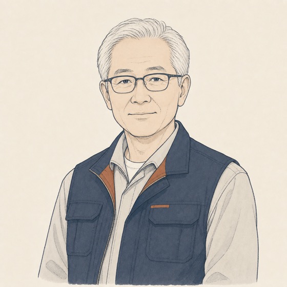 板金加工会社の専務のイラスト
