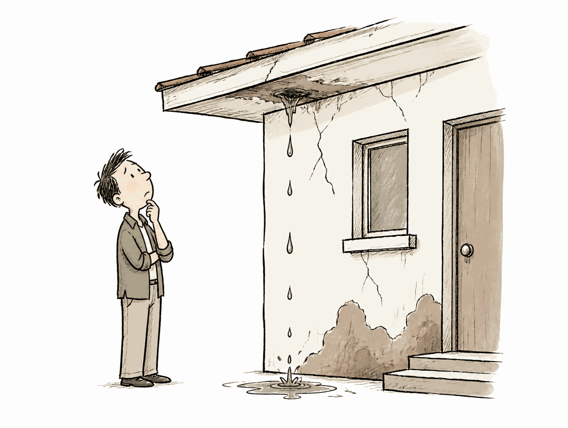 老朽化した建物のイラスト